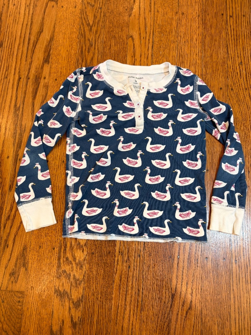 Roller Rabbit Swan Print Top | Kids Size 4